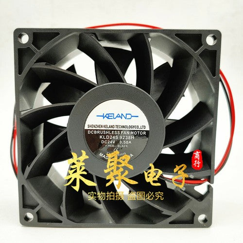 1 PCS KELAND FAN KLD24B9238H DC 24V 0.30A 9238 9 CM 2 wire