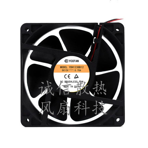 1 pcs YM M Fan DA12038B12UA DC 12V 1.5A 12038 12CM 2 wire cooling fan