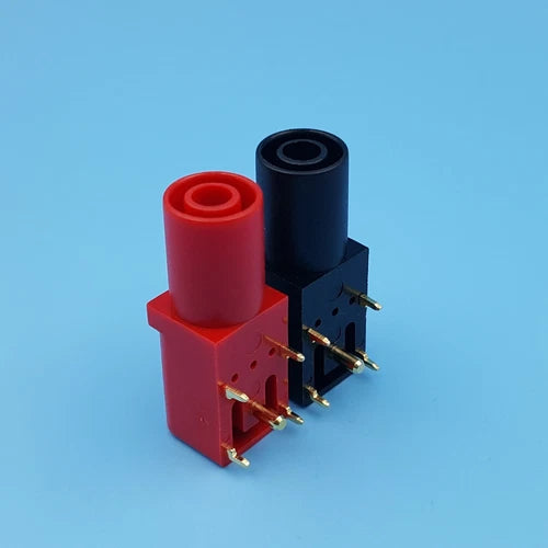 10Pcs PCB Socket Connector Right Angle Gold-Plated 4mm Safety Banana Female Jack