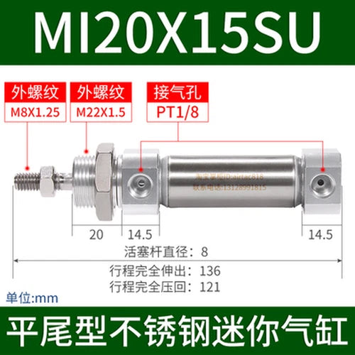 1pcs  Cylinder   MI20X10SU/15SU/20SU/25SU/30SU/40SU/50SU/60SU/75SU