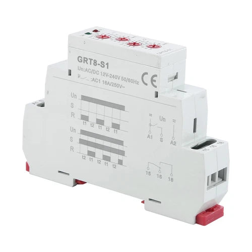 Mini Asymmetric Cycle Timer ON/Off Repeat Cycle Time Relay AC/DC12-240V GRT8-S1