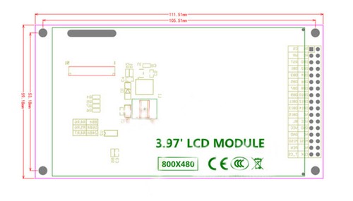 3.97 Inch Touch Screen 800x480 TFT LCD Display 800x480 IPS STM32 NT35510 16BIT