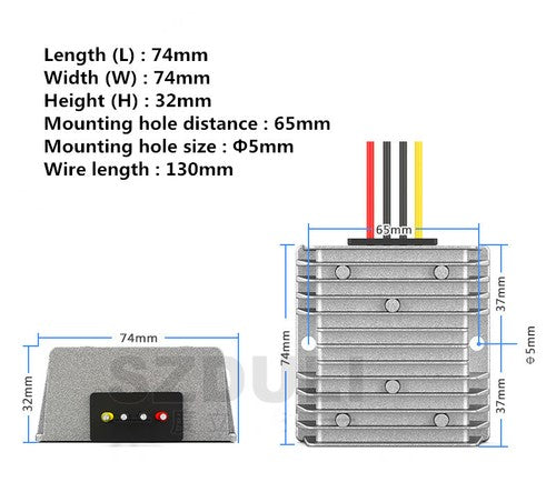 Converter 30-95V to 19V 15A 285W automotive power supply regulator DC-DC