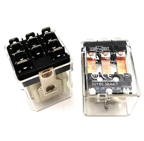 2Pcs Intermediate Relay 11Pins 20A 277VAC    735-3C-C 24VDC 24VDC
