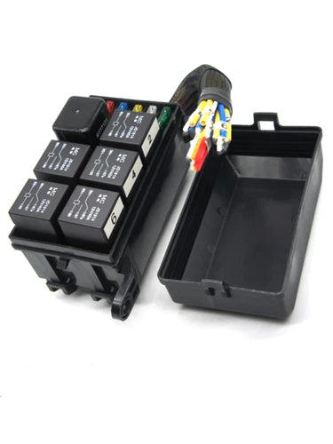 With Line Fuse Commercial Vehicle Relay 6way 40A Car Refit Central Control Box