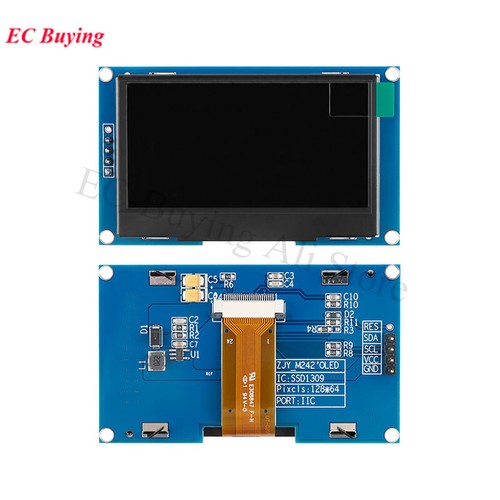 2.42 inch 128x64 White Screen OLED Module LCD Display SSD1309 SPI/I2C 3.3-5 V
