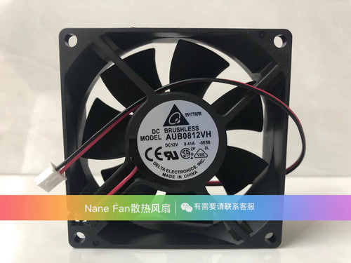 1 PCS Delta Fan AUB0812VH DC12V 0.41A 8025 8CM 2 wire cooling fan