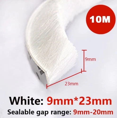 Window Brush Seal Strip Self Adhesive Weather Stripping Door Sweep 10Meters