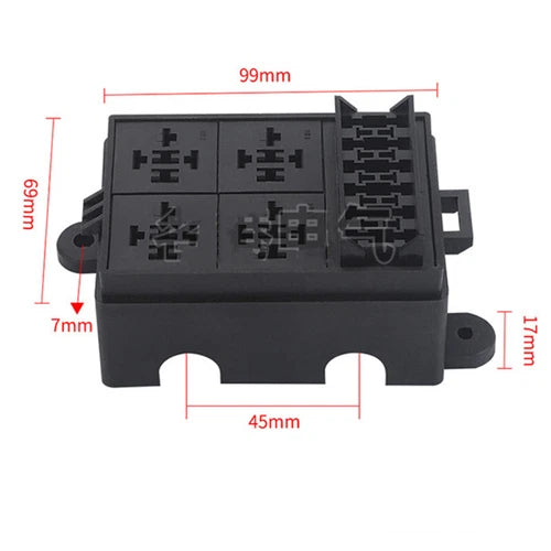 With 4 relay terminals Line retrofit engine compartmen 40A Automobile safety box