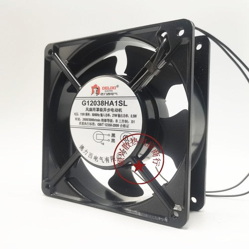 1 PCS DELIXI Fan G12038HA1SL AC 110V 12038 12CM 2 Wire Aluminum frame fan