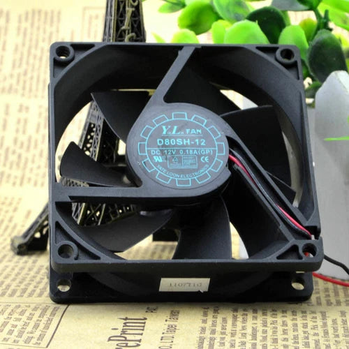 1PC  12V 0.18A 8CM cooling fan   D80SH-12 8025