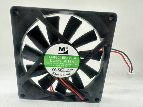1 PCS YM M Fan DA08015B12LA DC12V 0.12A 80*15MM 8CM 2 wire cooling fan