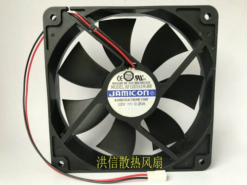 1 PCS JAMICOM Fan KF1225S1M-BR DC12V 0.20A 12025 12CM 2 Pin cooling fan