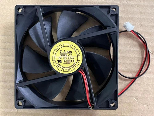 1pc    Double ball fan 2pin 12V 0.14A 1.68W 90*90*25MM D90BL-12