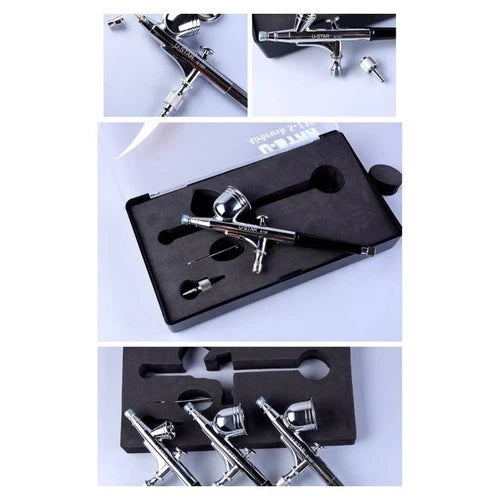 1X Spray Airbrush Nail Art Paint Tattoo Tool Set Dual Action Gravity Feed 0.5mm
