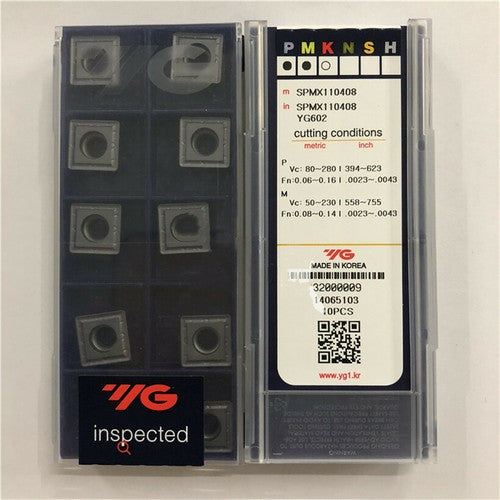 10Pieces/Box YG SPMX110408 YG602 U Drill Blade Carbide Inserts