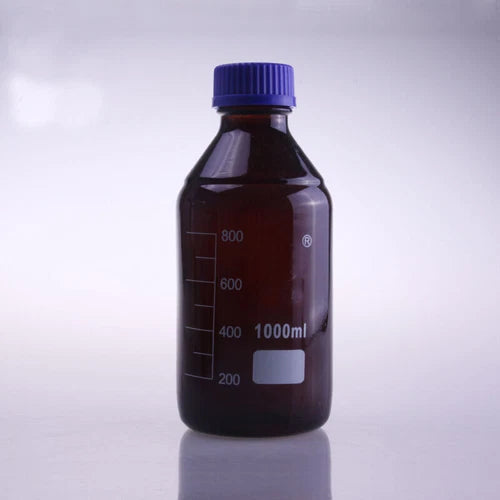 1L Blue Lid Graduation 800ml 1000ml Amber Brown Glass Reagent bottle Plastic Cap
