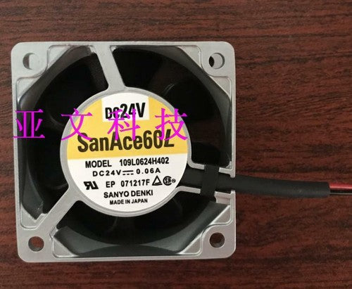 1 PCS SANYO FAN 109L0624H402 DC 24V 0.06A 6cm 6025 2 wire aluminum frame fan