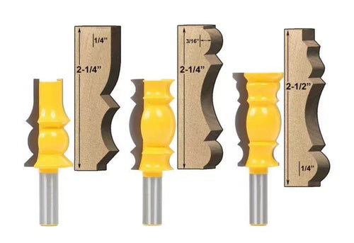 1PC/3PCS 1/2" Shank  Set Crown Molding Router Bit Beautiful Architectural Edge