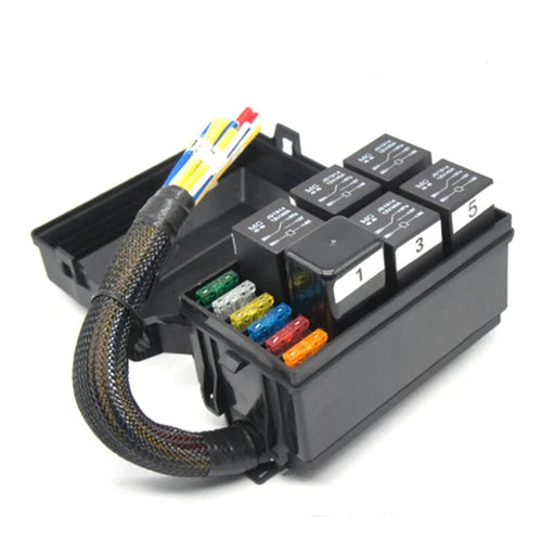 With Line Fuse Commercial Vehicle Relay 6way 40A Car Refit Central Control Box