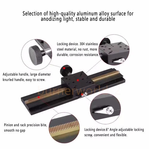 X/Z/XZ Axis Manual Dovetail Groove Slide Table Linear Stage Platform Long Stroke