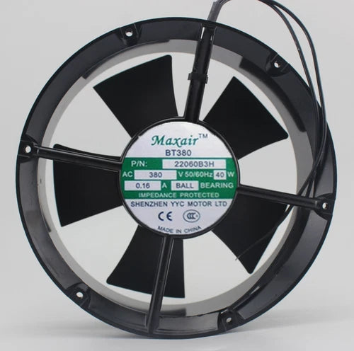 I PCS    22060B3H AC 380V 22CM 22060 2 Wire aluminum frame BT380 Fan
