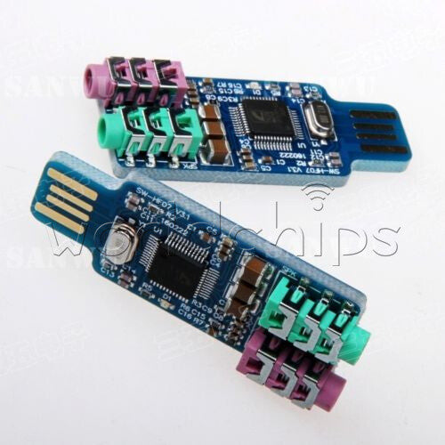 10PCS CM108 USB Drive Free Sound Card Laptop Computer External Sound Card Module