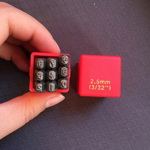9pcs Steel Number Stamps Punch Dies Set (0-8)  1.5/2/2.5/3/4/5/6/8/10/12/19mm