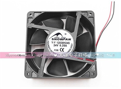 1 Pcs SNOWFAN Fan YY12038H24S DC 24V 0.25A 2 wire 120*120*38mm Cooling Fan