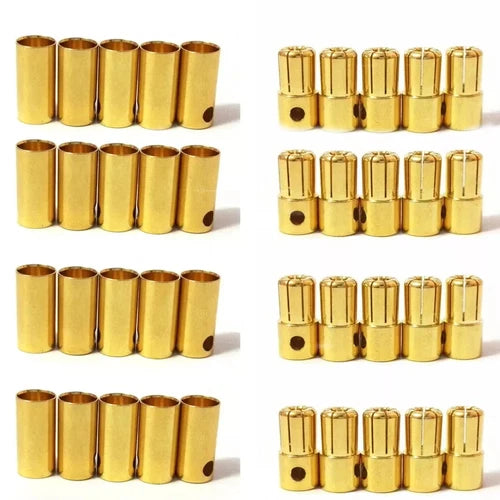 20pairs gold plated bullet Banana connector plug for RC Lipo battery Quad 6.5mm