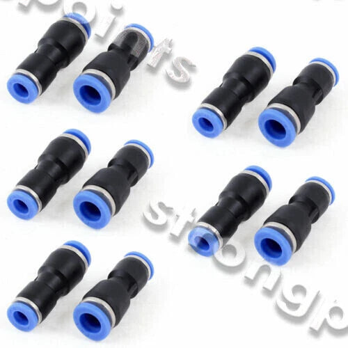 10PCS  Push In Fittings One Touch Straight Union Quick Connector  6mm to 6mm