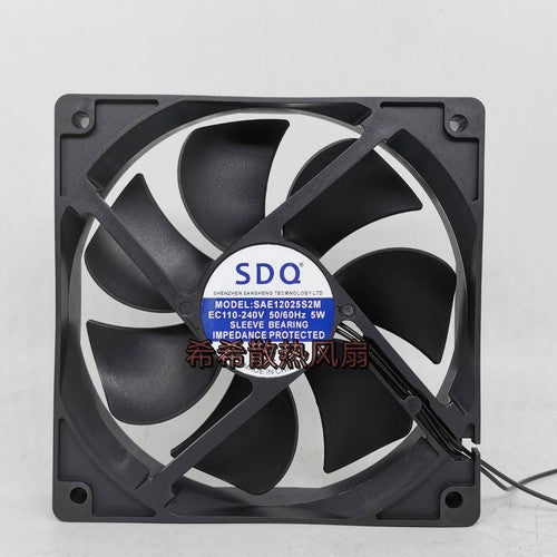 1 pcs SDQ Fan SAE12025S2M EC110-240V 5W 12025 12cm 2 Wire cooling fan
