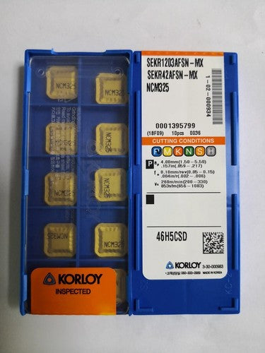 10Pcs/BOX SEKR1203AFSN-MX NCM325 KORLOY CNC Blade Milling Carbide Inserts