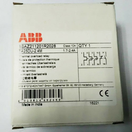 one  ABB TA25DU-2.4M Thermal overload relay Quality assurance