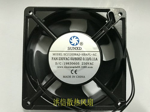 1 PCS SUNXD Fan SCJ12038A2-HBAPL-AC 230VAC 12038 12CM 2 Wire Aluminum frame