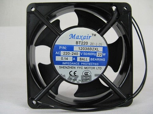 1 PCS Maxair/BT220 Fan 12038B2XL AC 220-240V 2 Wire 120×120×38mm Aluminum frame