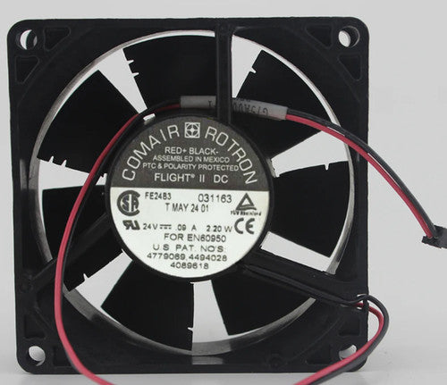 1 PCS COMAIR ROTRON Fan FE24B3 DC24V 0.09A 2.20W 8025 8CM 2 wire cooling fan