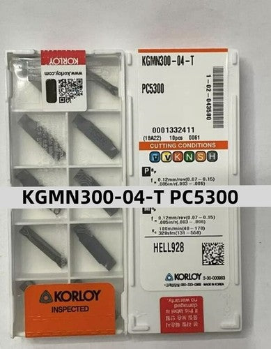 10Pcs/BOX KGMN300-04-T PC5300 KORLOY Grooving Carbide Inserts CNC Turning Blade