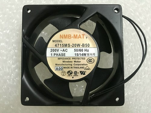 1 pcs NMB Fan 4715MS-20W-B50 AC 200V 15/14W 12038 12CM 2 Wire cooling fan