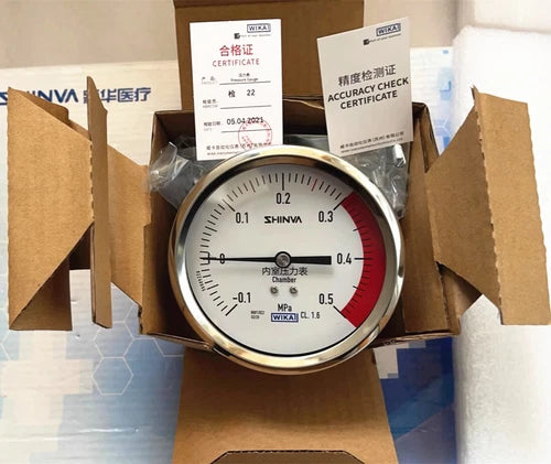 1pcs SHINVA Vacuum Sterilizer WIKA Chamber Pressure Gauge -0.1~0.5MPa, 100 Mm