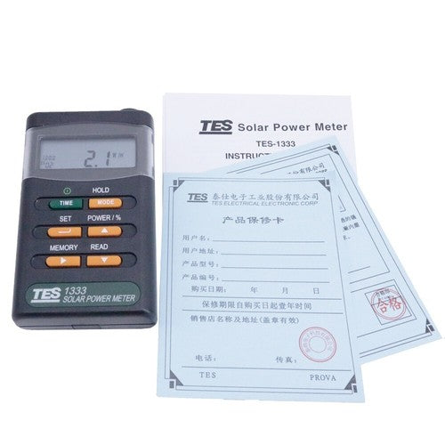 TES 1333 Cell Energy Software/Tester Solar Power Meter Radiation Detector
