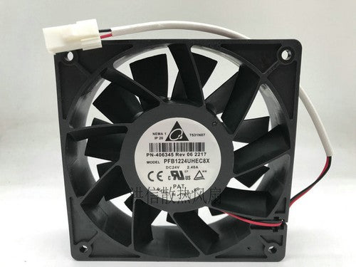 1 PCS Delta Fan PFB1224UHEC8X DC 24V 2.40A 12038 12CM 2 WIRE inverter fan