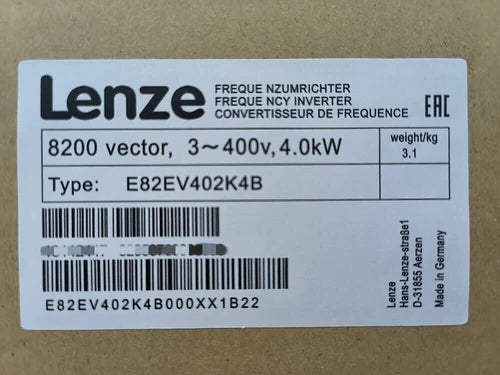 1 PC E82EV402K4B  LENZE E82EV402_4B Inverter 8200 vector 4.0kW E82EV402-4B
