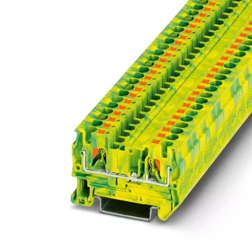 50pcs Phoenix PT 4-PE 3211766 Straight-in Yellow-green Grounding Terminal