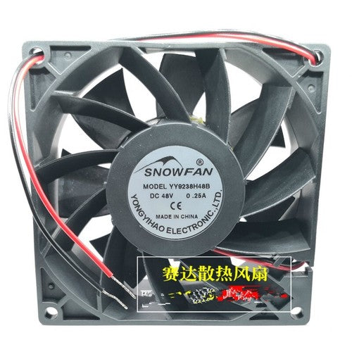 1 pcs SNOWFAN Fan YY9238H48B DC48V 0.25A 9238 9CM 2 wire cooling fan