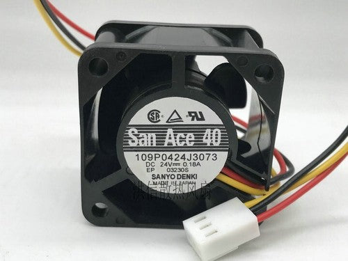 1 PCS SANYO Fan 109P0424J3073 DC 24V 0.18A 4028 4CM 3 Pin Inverter cooling fan