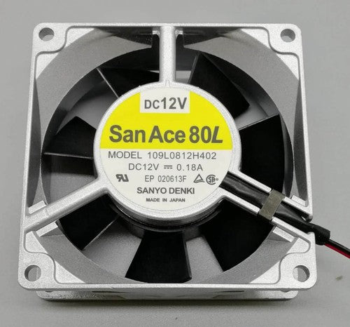 1 PCS SANYO FAN 109L0812H402 DC 12V 0.18A 8025 8CM 2 wire Aluminum frame