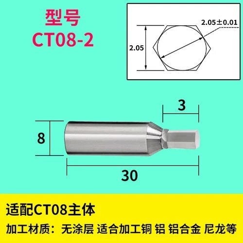 1PC CNC lathe coated hexagon punch CT08 CT16 Rotary punching tool high-precision