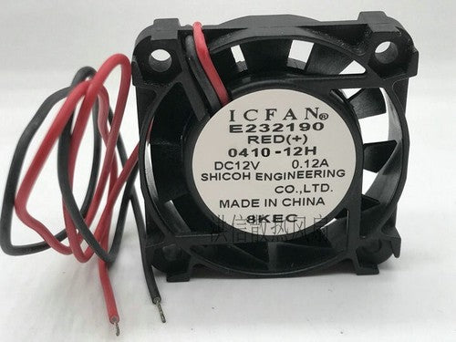 1 PCS ICFAN Fan 0410-12H DC12V 0.12A 40*10MM 2 wire cooling fan