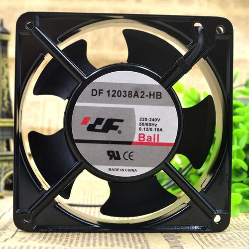 1 PCS DF Fan DF 12038A2-HB AC 220V 0.13A 12038 12CM Aluminum frame fan 2 Wire